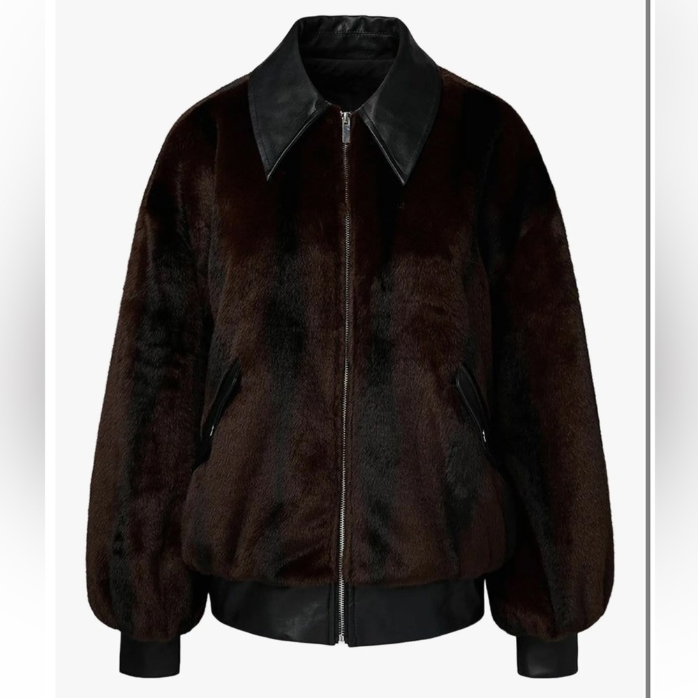 WeWoreWhat Women’s Faux Fur Bomber Jacket